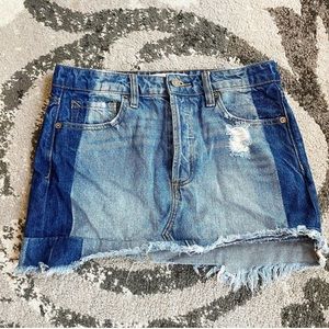 Slightly ripped jean skirt